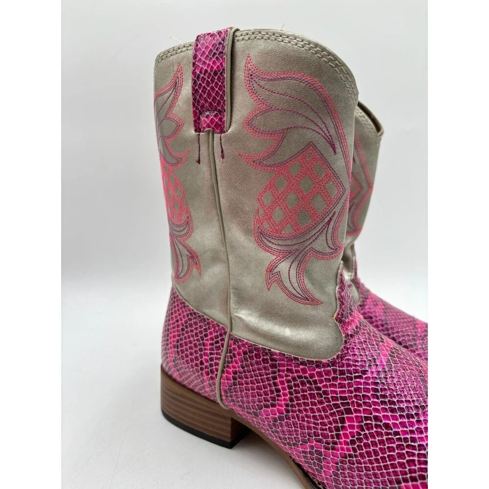 Justin 382JR SNAKE Girls NEW Western Cowgirl Boot Pink Multiple Sizes